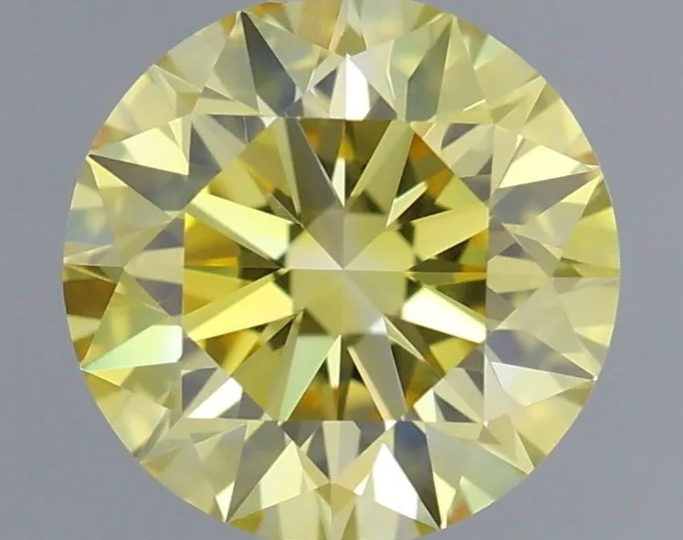 0.49ct ROUND Fancy Intense Yellow VVS1 Coloured Lab diamond