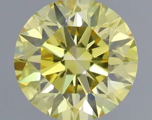 0.49ct ROUND Fancy Intense Yellow VVS1 Coloured Lab diamond