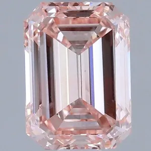 0.79ct EMERALD Fancy Intense Pink VS1 Coloured Lab diamond