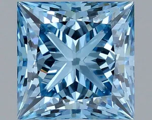 2.1ct PRINCESS Fancy Vivid Blue VVS1 Coloured Lab diamond