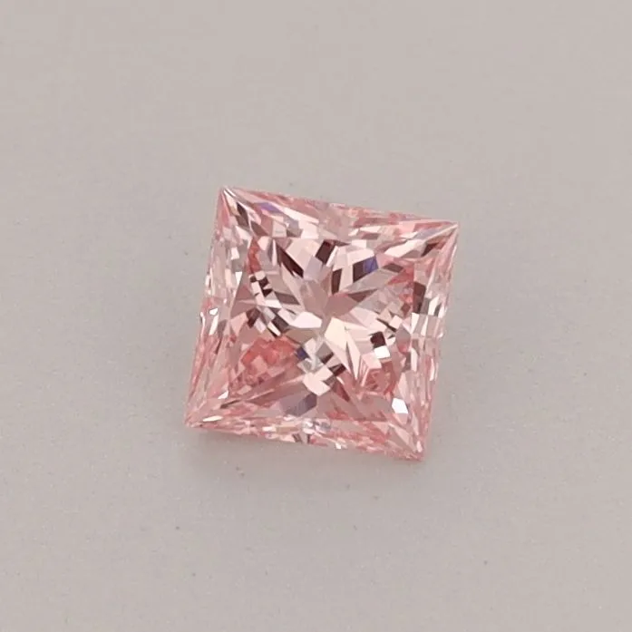 0.34ct PRINCESS Fancy Vivid Pink VS2 Coloured Lab diamond