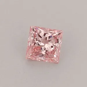 0.34ct PRINCESS Fancy Vivid Pink VS2 Coloured Lab diamond