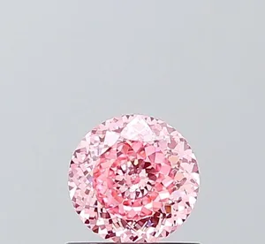 0.72ct ROUND Fancy Vivid Pink VVS2 Coloured Lab diamond