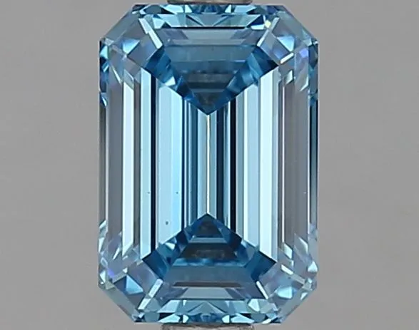 1.14ct EMERALD Fancy Vivid Blue VS1 Coloured Lab diamond