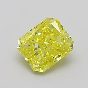 0.82ct RADIANT Fancy Vivid Yellow VS1 Coloured Lab diamond