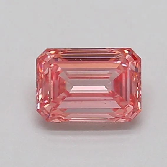 0.66ct EMERALD Fancy Vivid Pink SI1 Coloured Lab diamond