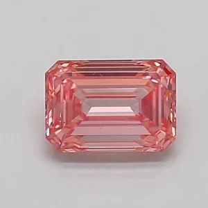0.66ct EMERALD Fancy Vivid Pink SI1 Coloured Lab diamond