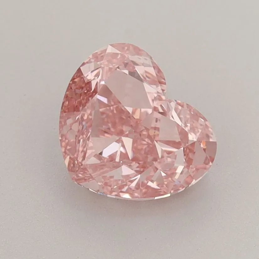 1.65ct HEART Fancy Vivid Pink VS1 Coloured Lab diamond
