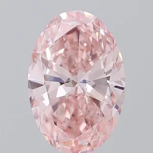 0.89ct OVAL Fancy Vivid Pink VVS2 Coloured Lab diamond