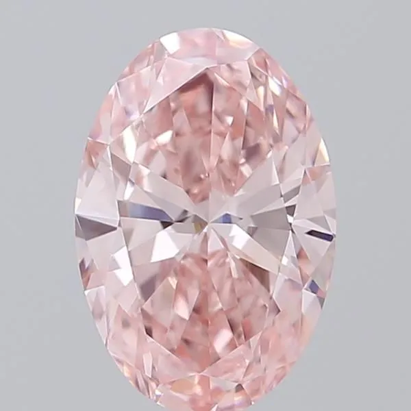 0.89ct OVAL Fancy Vivid Pink VVS2 Coloured Lab diamond