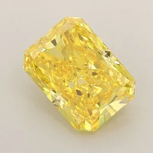0.91ct RADIANT Fancy Vivid Yellow VVS2 Coloured Lab diamond
