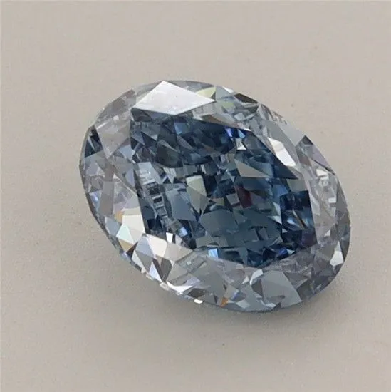 1.17ct OVAL Fancy Vivid Blue VS1 Coloured Lab diamond