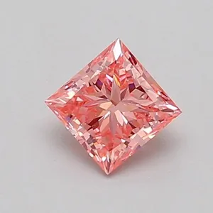 0.54ct PRINCESS Fancy Vivid Pink VS2 Coloured Lab diamond