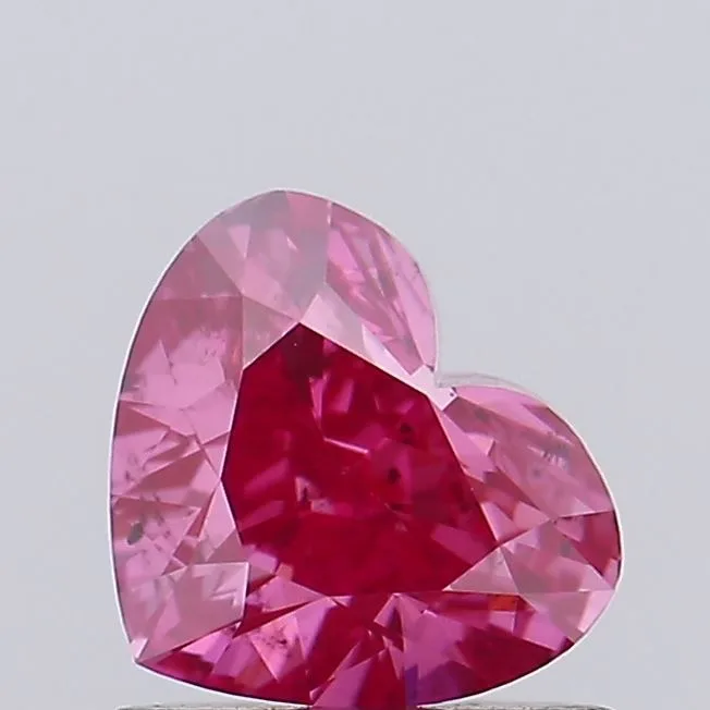 0.81ct HEART Fancy Vivid Pink SI1 Coloured Lab diamond