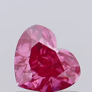 0.81ct HEART Fancy Vivid Pink SI1 Coloured Lab diamond