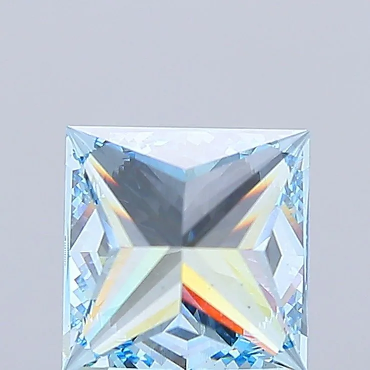 4.02ct PRINCESS Fancy Vivid Blue VS2 Coloured Lab diamond