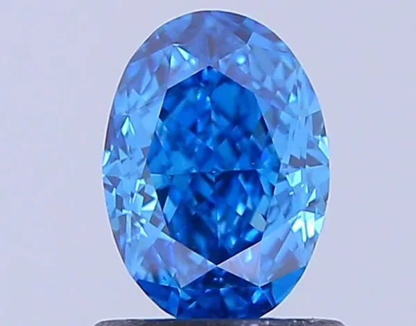 1.01ct OVAL Fancy Vivid Blue VS1 Coloured Lab diamond
