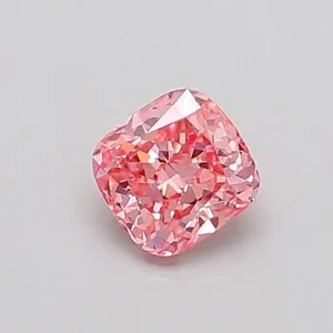 0.35ct CUSHION Fancy Vivid Pink VVS2 Coloured Lab diamond