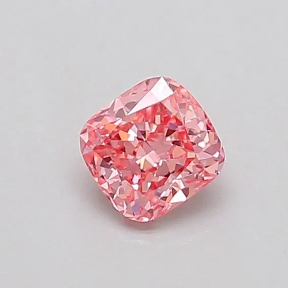 0.35ct CUSHION Fancy Vivid Pink VVS2 Coloured Lab diamond
