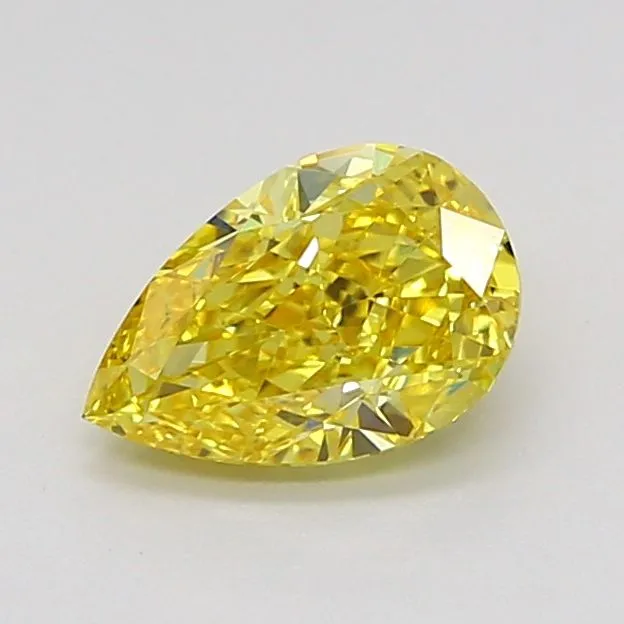 0.82ct PEAR Fancy Vivid Yellow VS1 Coloured Lab diamond