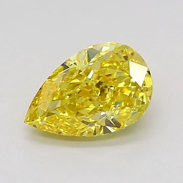 0.82ct PEAR Fancy Vivid Yellow VS1 Coloured Lab diamond