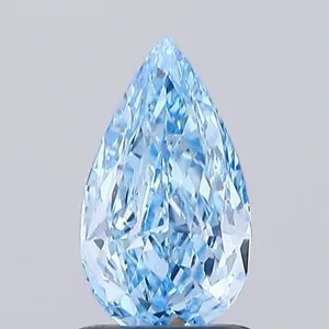 0.92ct PEAR Fancy Vivid Blue VVS2 Coloured Lab diamond