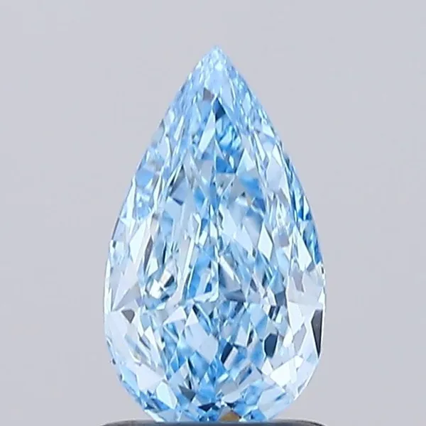 0.92ct PEAR Fancy Vivid Blue VVS2 Coloured Lab diamond