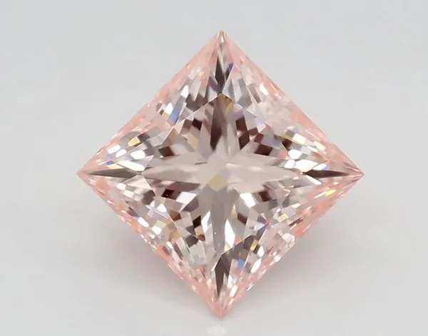 1.34ct PRINCESS Fancy Intense Pink VS2 Coloured Lab diamond
