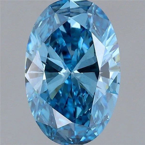1.08ct OVAL Fancy Vivid Blue VS1 Coloured Lab diamond