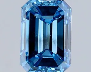 1ct EMERALD Fancy Vivid Blue VS2 Coloured Lab diamond