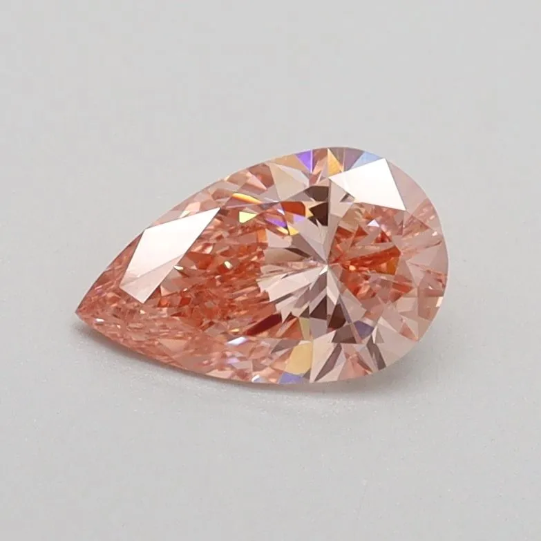 0.56ct PEAR Fancy Intense Pink VS1 Coloured Lab diamond