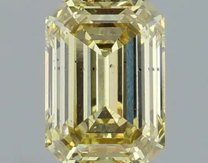 1.02ct EMERALD Fancy Intense Yellow SI1 Coloured Lab diamond