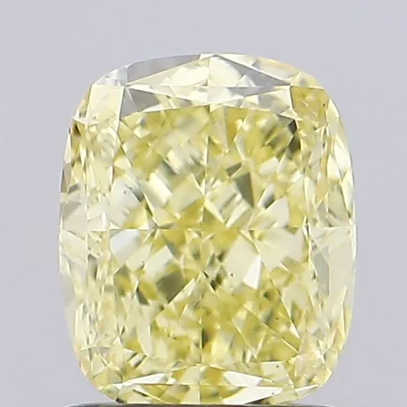 1.08ct CUSHION Fancy Yellow VS1 Coloured Lab diamond