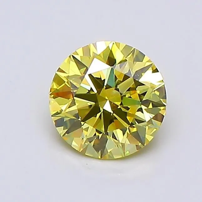 0.90ct ROUND Fancy Intense Yellow VS2 Coloured Lab diamond