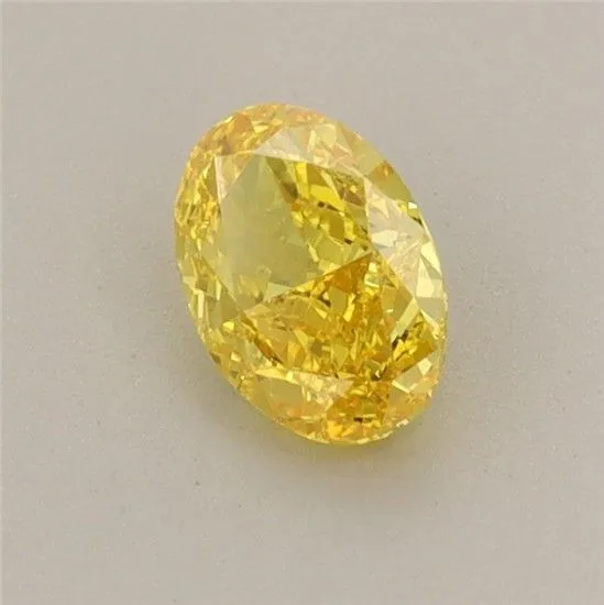 0.52ct OVAL Fancy Vivid Yellow VS2 Coloured Lab diamond