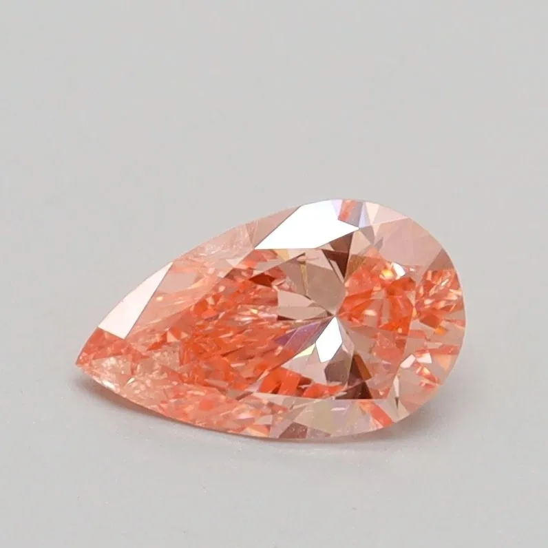 0.57ct PEAR Fancy Intense Pink SI1 Coloured Lab diamond
