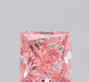 1.09ct PRINCESS Fancy Vivid Pink VVS2 Coloured Lab diamond
