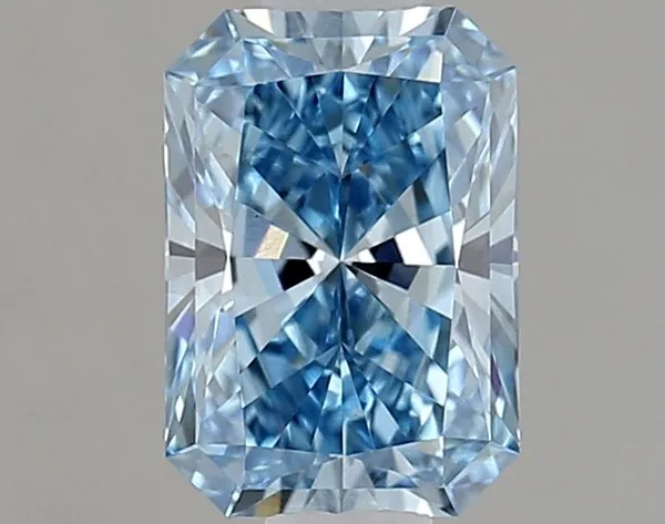 0.76ct RADIANT Fancy Vivid Blue VS1 Coloured Lab diamond