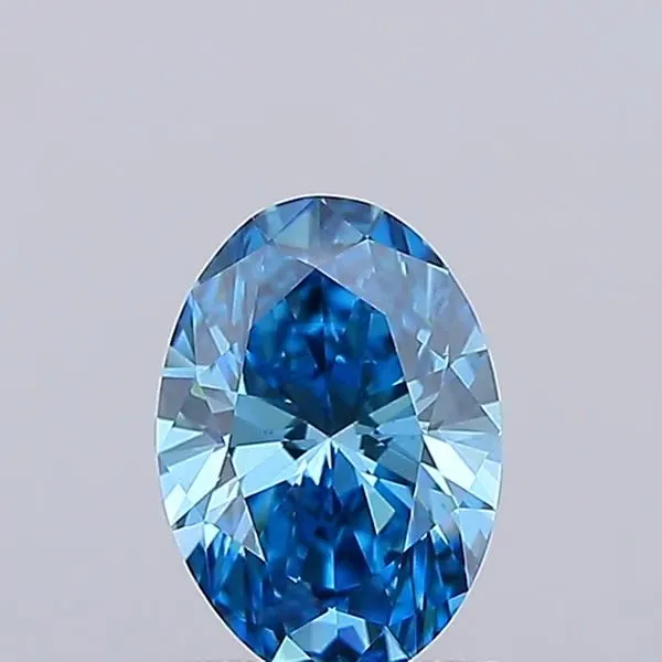 1.22ct OVAL Fancy Vivid Blue VS2 Coloured Lab diamond
