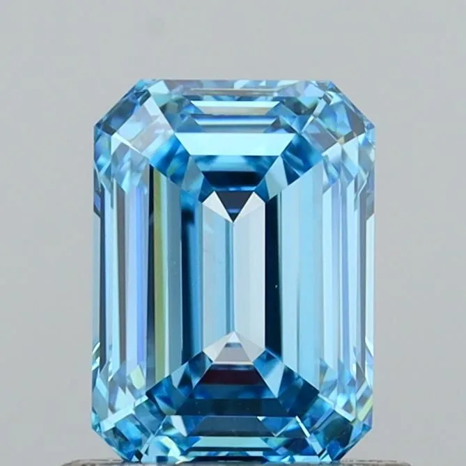 1.02ct EMERALD Fancy Vivid Blue VVS2 Coloured Lab diamond