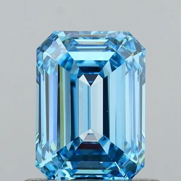 1.02ct EMERALD Fancy Vivid Blue VVS2 Coloured Lab diamond