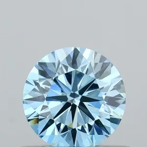 0.47ct ROUND Fancy Vivid Blue VS1 Coloured Lab diamond