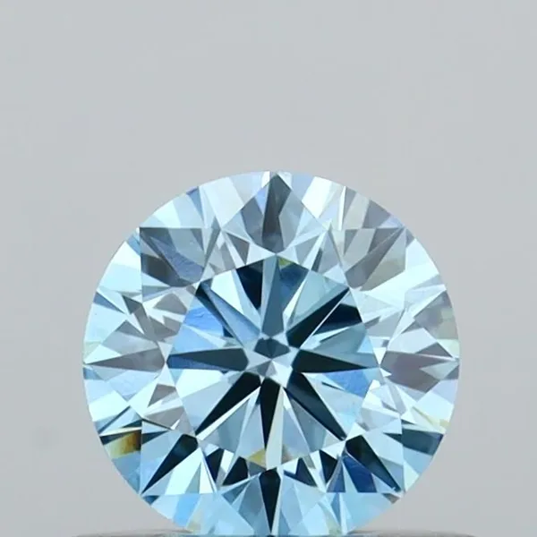 0.47ct ROUND Fancy Vivid Blue VS1 Coloured Lab diamond