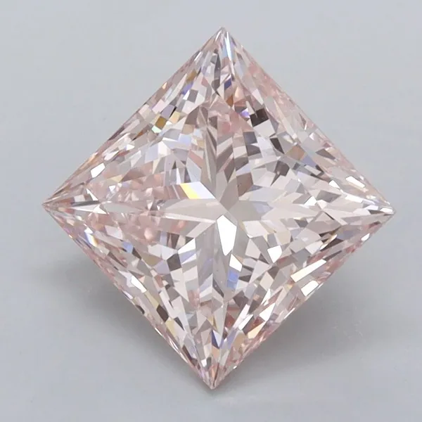 2.05ct PRINCESS Fancy Intense Pink VS1 Coloured Lab diamond