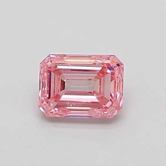0.41ct EMERALD Fancy Vivid Pink SI1 Coloured Lab diamond