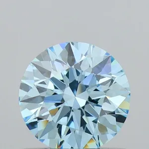 0.65ct ROUND Fancy Vivid Blue VVS2 Coloured Lab diamond