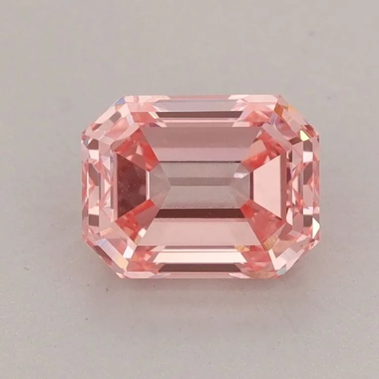 1.18ct EMERALD Fancy Vivid Pink SI1 Coloured Lab diamond