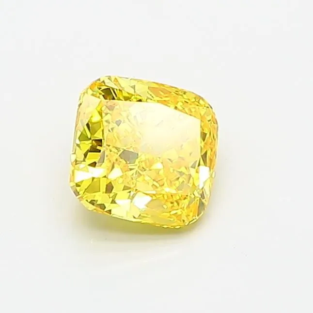 0.71ct CUSHION Fancy Vivid Yellow VVS1 Coloured Lab diamond