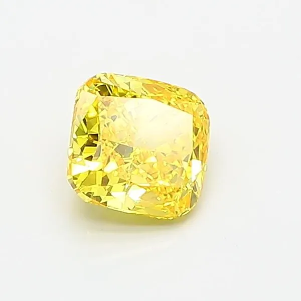 0.71ct CUSHION Fancy Vivid Yellow VVS1 Coloured Lab diamond