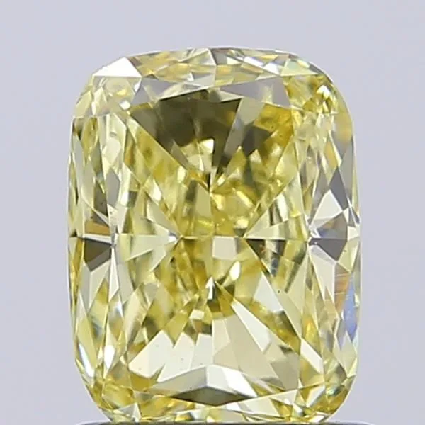1.01ct CUSHION Fancy Light Yellow VS1 Coloured Lab diamond
